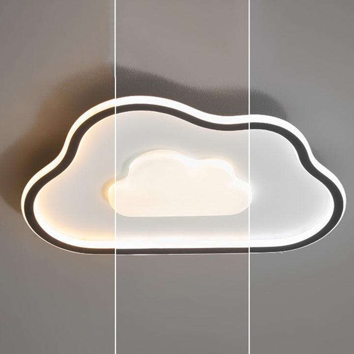 Modern Simplicity Copper Silicone Acrylic Triangle Cloud LED Flush Mount Ceiling Light For Bedroom