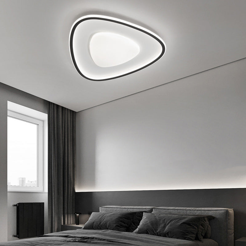 Modern Simplicity Copper Silicone Acrylic Triangle Cloud LED Flush Mount Ceiling Light For Bedroom