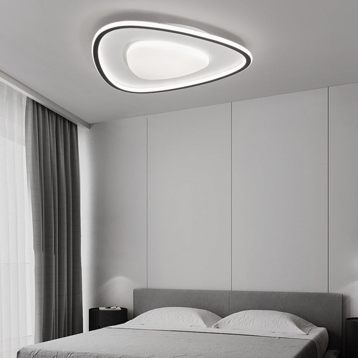 Modern Simplicity Copper Silicone Acrylic Triangle Cloud LED Flush Mount Ceiling Light For Bedroom