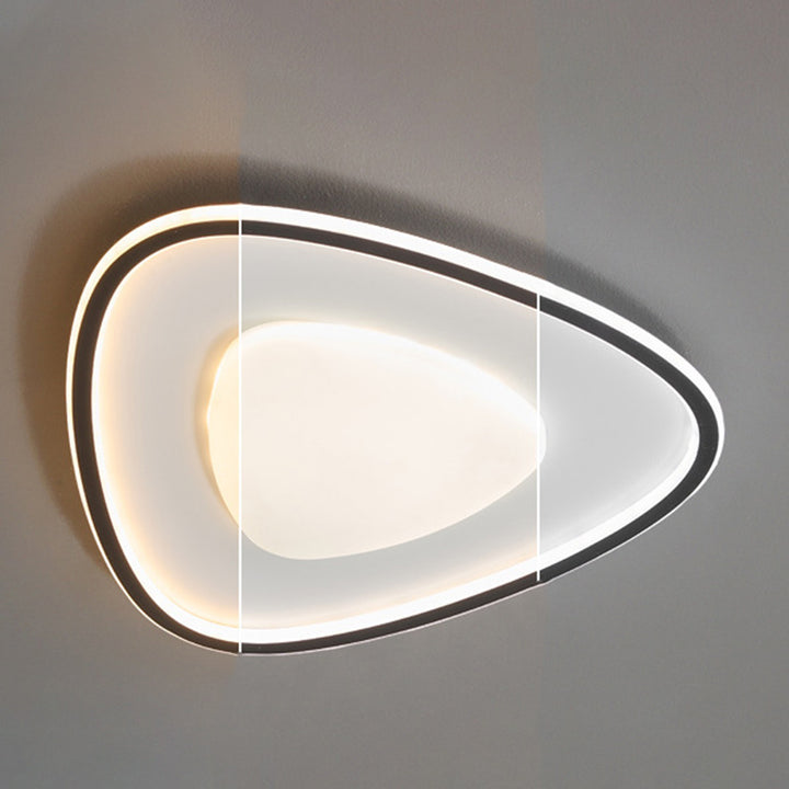 Modern Simplicity Copper Silicone Acrylic Triangle Cloud LED Flush Mount Ceiling Light For Bedroom