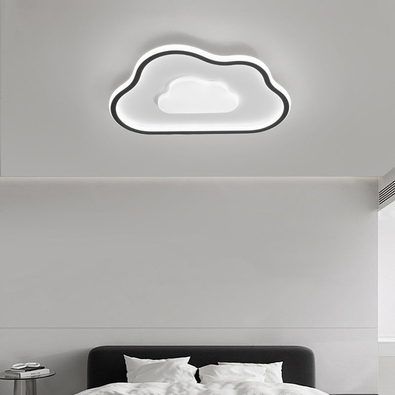 Modern Simplicity Copper Silicone Acrylic Triangle Cloud LED Flush Mount Ceiling Light For Bedroom