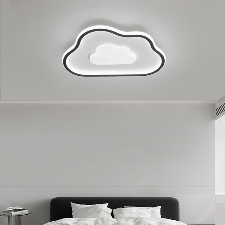 Modern Simplicity Copper Silicone Acrylic Triangle Cloud LED Flush Mount Ceiling Light For Bedroom