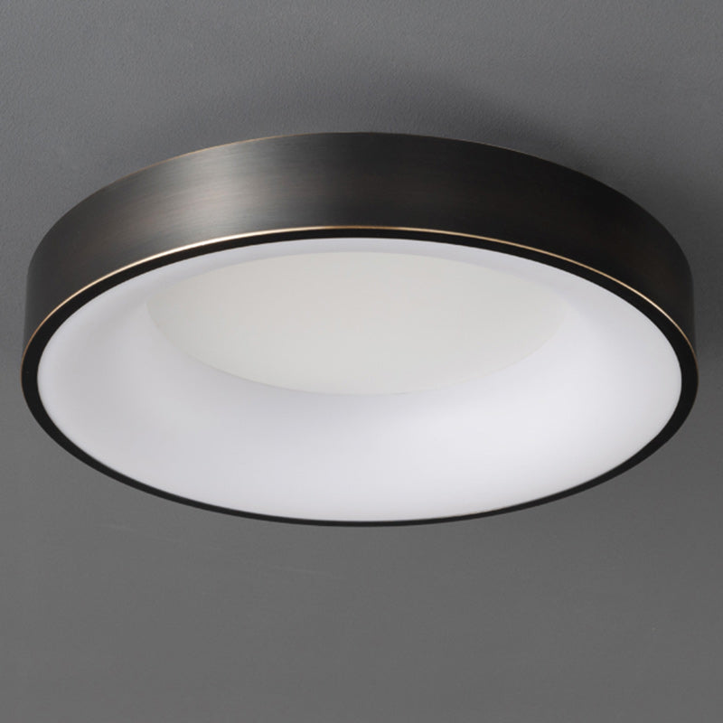 Plafonnier LED Rond Minimaliste Moderne en Cuivre et Acrylique pour Salon 