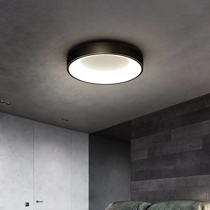 Plafonnier LED Rond Minimaliste Moderne en Cuivre et Acrylique pour Salon 