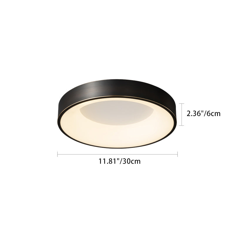 Plafonnier LED Rond Minimaliste Moderne en Cuivre et Acrylique pour Salon 