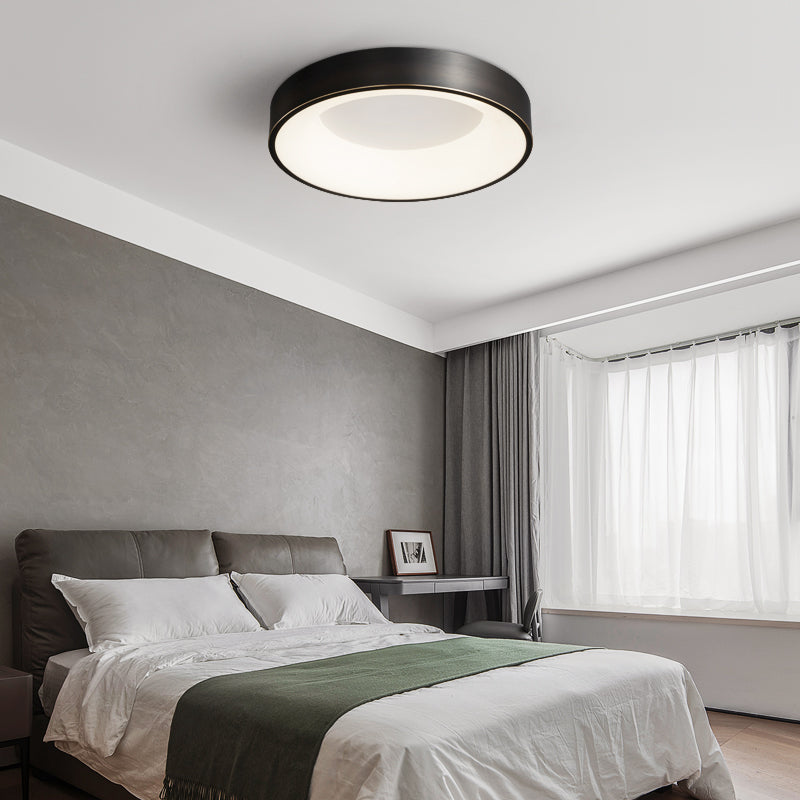 Plafonnier LED Rond Minimaliste Moderne en Cuivre et Acrylique pour Salon 