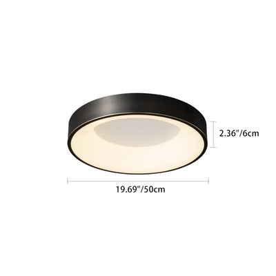 Plafonnier LED Rond Minimaliste Moderne en Cuivre et Acrylique pour Salon 