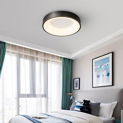 Plafonnier LED Rond Minimaliste Moderne en Cuivre et Acrylique pour Salon 