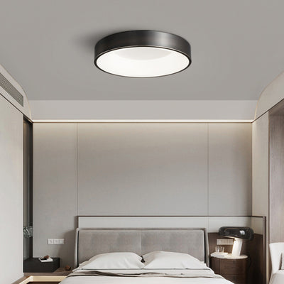 Plafonnier LED Rond Minimaliste Moderne en Cuivre et Acrylique pour Salon 