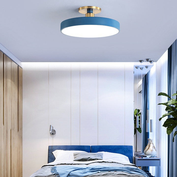 Moderne minimalistische runde Macaron-Hardware-Acryl-LED-Halbeinbau-Deckenleuchte für Schlafzimmer 