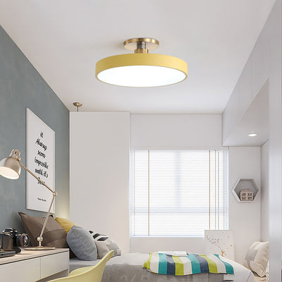 Luz de techo LED semi-empotrada de hardware acrílico en forma redonda minimalista moderna para dormitorio 