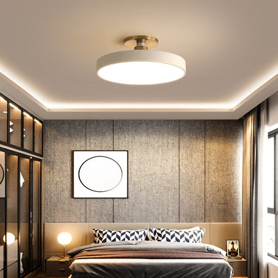 Luz de techo LED semi-empotrada de hardware acrílico en forma redonda minimalista moderna para dormitorio 