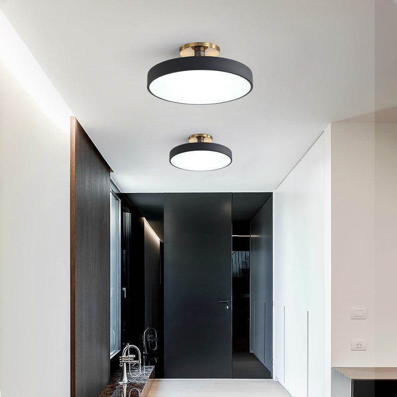 Luz de techo LED semi-empotrada de hardware acrílico en forma redonda minimalista moderna para dormitorio 