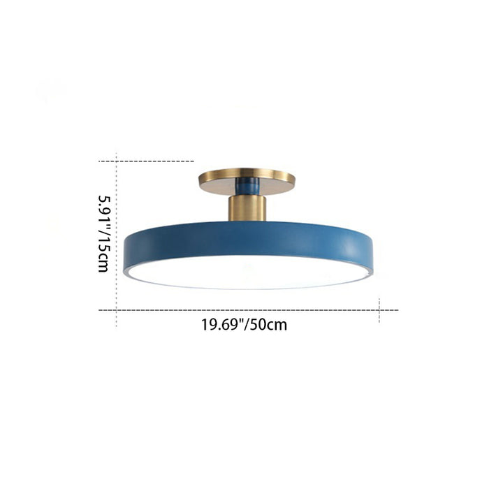 Moderne minimalistische runde Macaron-Hardware-Acryl-LED-Halbeinbau-Deckenleuchte für Schlafzimmer 