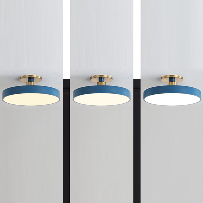 Luz de techo LED semi-empotrada de hardware acrílico en forma redonda minimalista moderna para dormitorio 