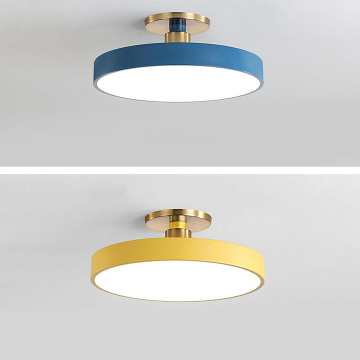 Moderne minimalistische runde Macaron-Hardware-Acryl-LED-Halbeinbau-Deckenleuchte für Schlafzimmer 