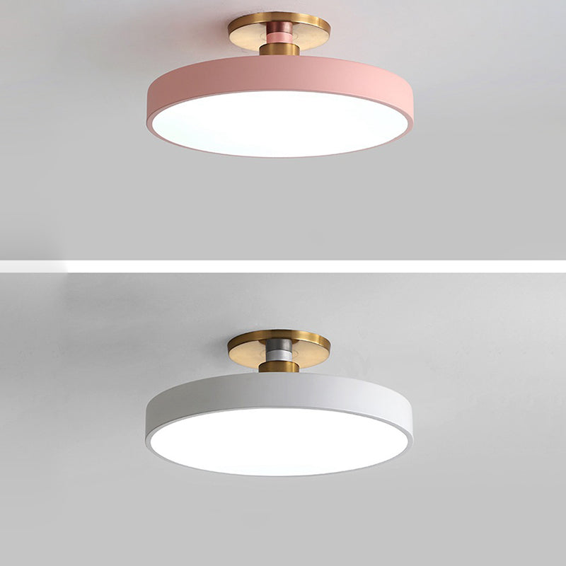 Luz de techo LED semi-empotrada de hardware acrílico en forma redonda minimalista moderna para dormitorio 