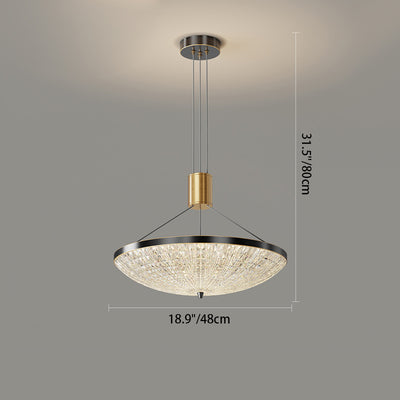 Moderne Luxus Runde Messing Acryl LED Pendelleuchte für Schlafzimmer 