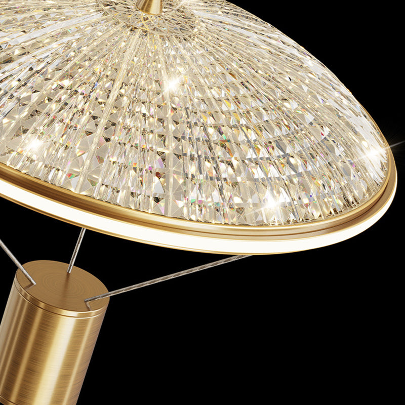 Moderne Luxus Runde Messing Acryl LED Pendelleuchte für Schlafzimmer 