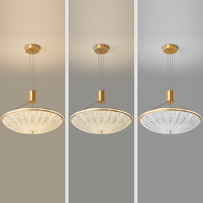Moderne Luxus Runde Messing Acryl LED Pendelleuchte für Schlafzimmer 