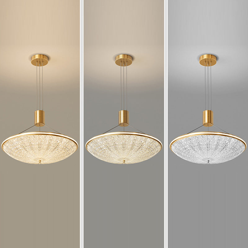 Moderne Luxus Runde Messing Acryl LED Pendelleuchte für Schlafzimmer 