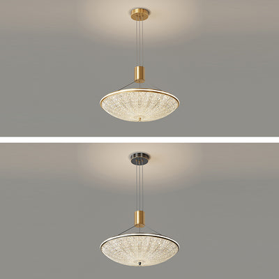 Moderne Luxus Runde Messing Acryl LED Pendelleuchte für Schlafzimmer 