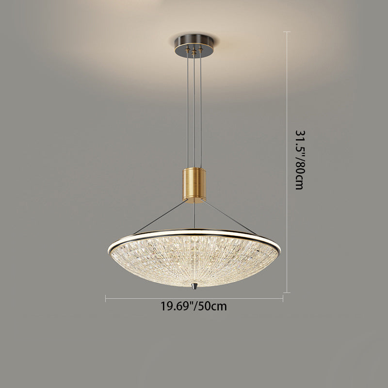 Moderne Luxus Runde Messing Acryl LED Pendelleuchte für Schlafzimmer 