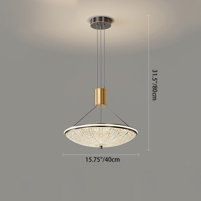 Moderne Luxus Runde Messing Acryl LED Pendelleuchte für Schlafzimmer 