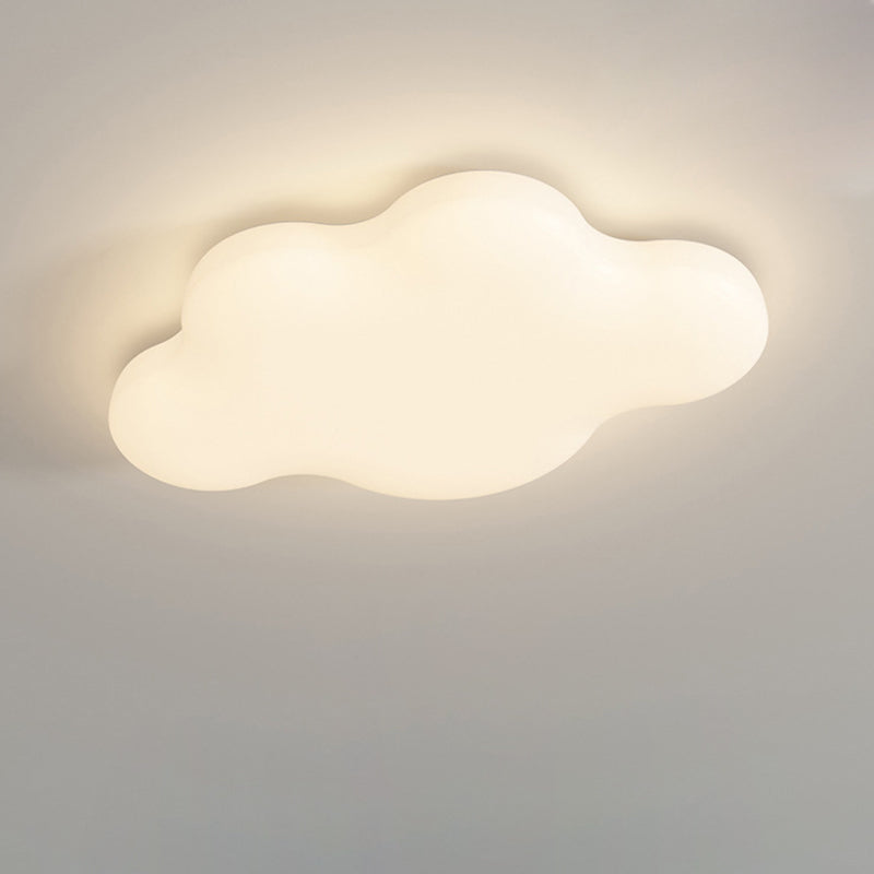 Modern Minimalist Cream Cloud Iron PE LED Flush Mount Ceiling Light For Bedroom
