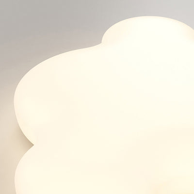 Modern Minimalist Cream Cloud Iron PE LED Flush Mount Ceiling Light For Bedroom