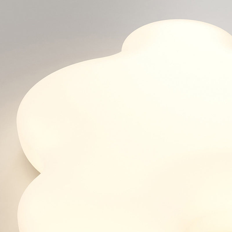Modern Minimalist Cream Cloud Iron PE LED Flush Mount Ceiling Light For Bedroom