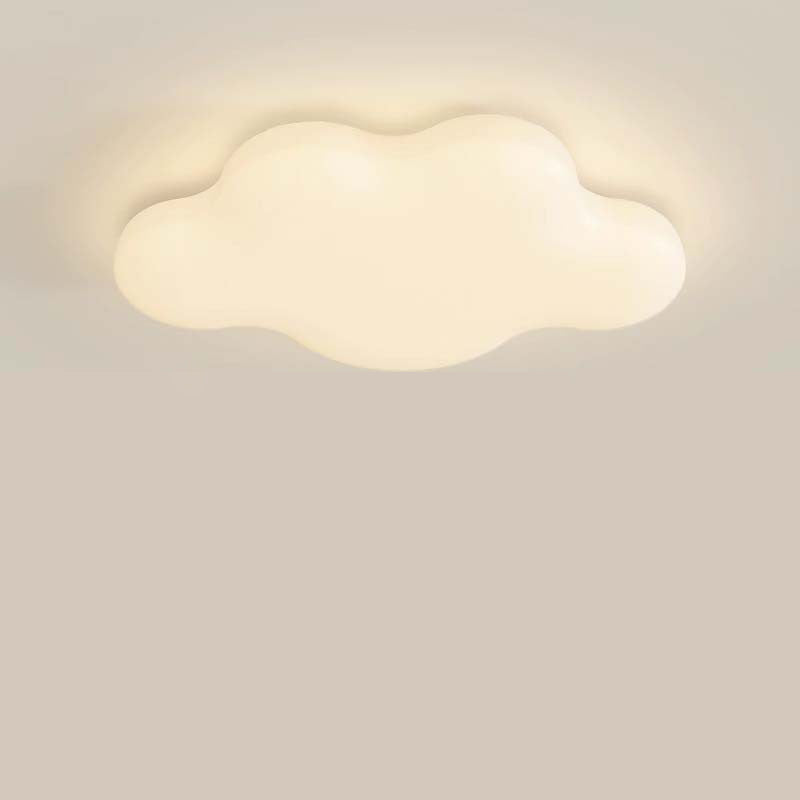 Modern Minimalist Cream Cloud Iron PE LED Flush Mount Ceiling Light For Bedroom