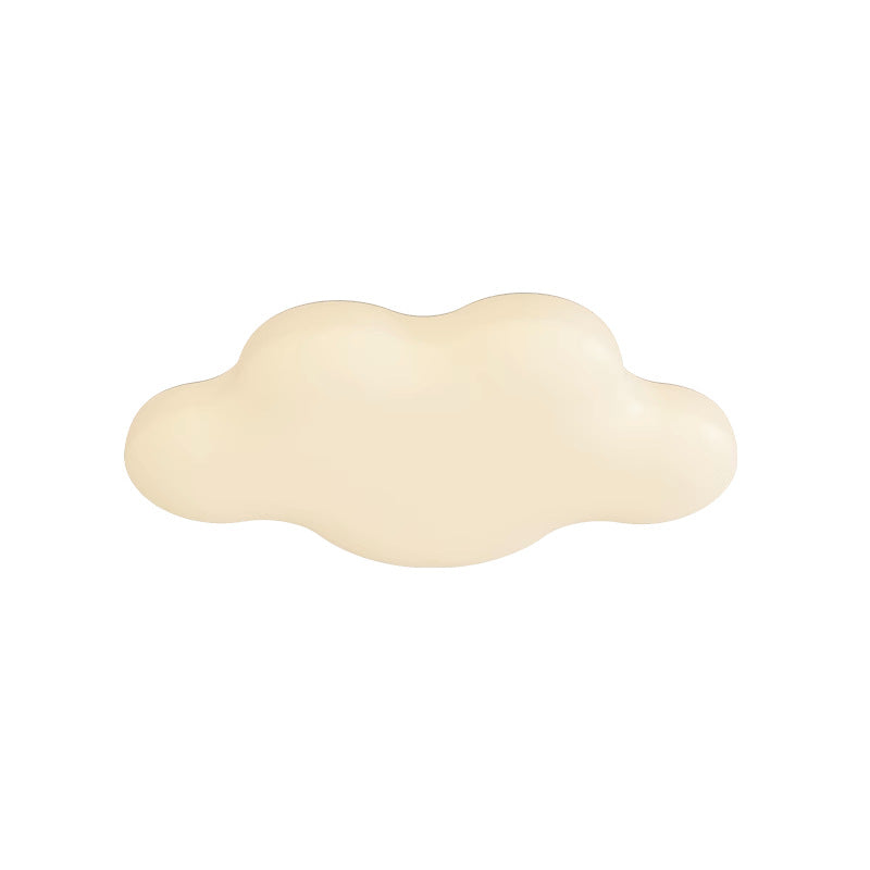 Modern Minimalist Cream Cloud Iron PE LED Flush Mount Ceiling Light For Bedroom