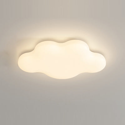 Modern Minimalist Cream Cloud Iron PE LED Flush Mount Ceiling Light For Bedroom