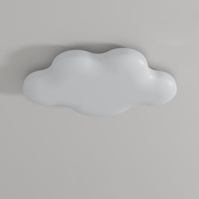 Modern Minimalist Cream Cloud Iron PE LED Flush Mount Ceiling Light For Bedroom