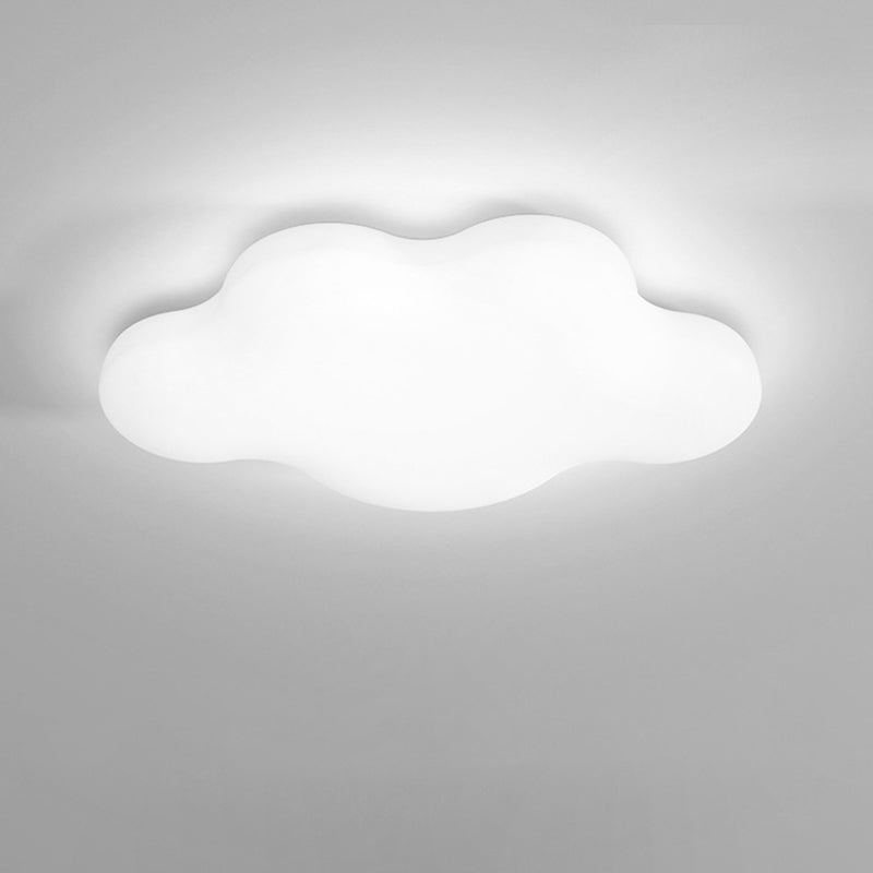 Modern Minimalist Cream Cloud Iron PE LED Flush Mount Ceiling Light For Bedroom