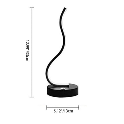 Moderne unbedeutende Ellipse S Form Eisen Aluminium Silikon LED Tischlampe für Schlafzimmer 