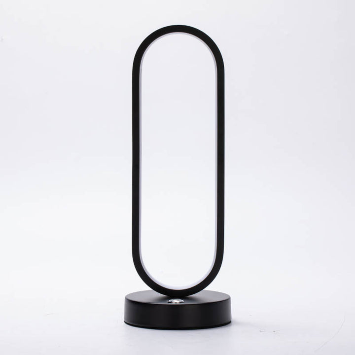 Modern Minimalist Ellipse S Shape Iron Aluminum Silicone LED Table Lamp For Bedroom
