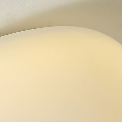 Modern Minimalist Pebble Shape Hardware PE LED Flush Mount Ceiling Light For Bedroom