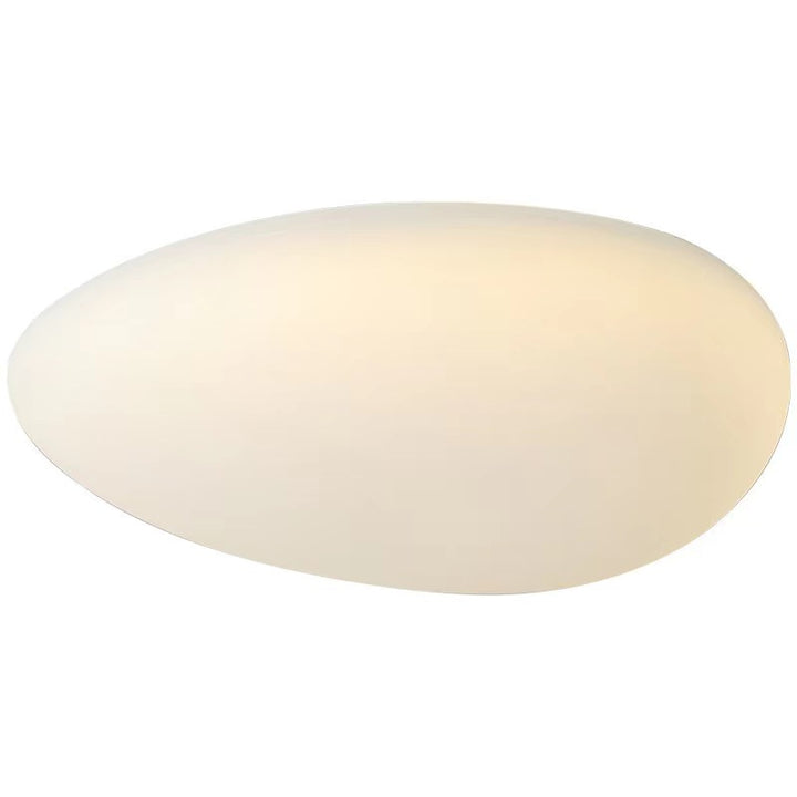 Modern Minimalist Pebble Shape Hardware PE LED Flush Mount Ceiling Light For Bedroom