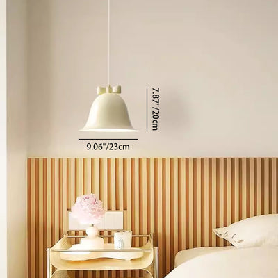 Suspension lumineuse contemporaine nordique en fer en forme de cloche à 1 lumière pour salon 