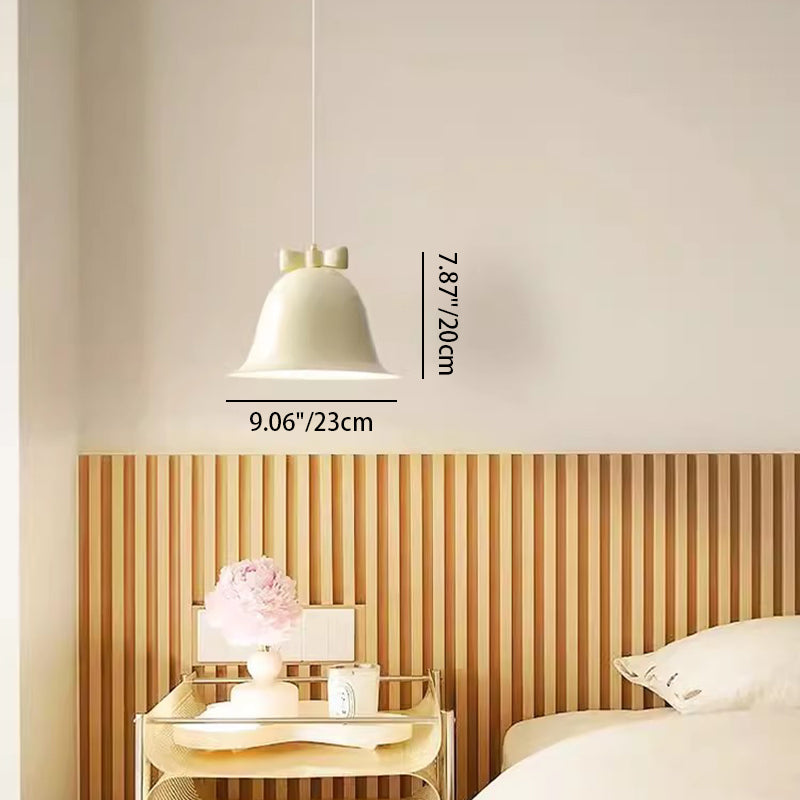 Suspension lumineuse contemporaine nordique en fer en forme de cloche à 1 lumière pour salon 