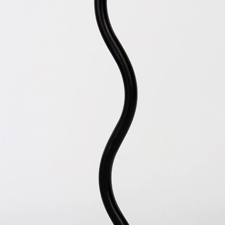 Lampe de table contemporaine nordique en lin plissé PVC en forme de parapluie courbe en fer avec 1 lumière pour salon 