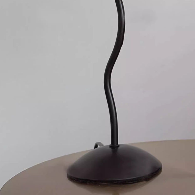 Lampe de table 1 lumière en forme de fleur de pétale en tissu de fer Nordic Wave contemporain pour salon 