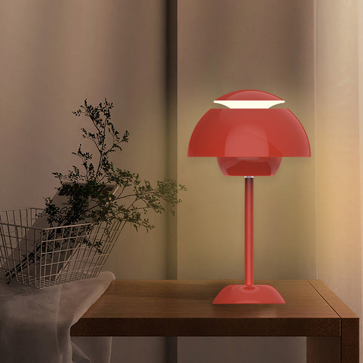 Lampe de table LED USB en fer nordique contemporain avec champignon pour salon 