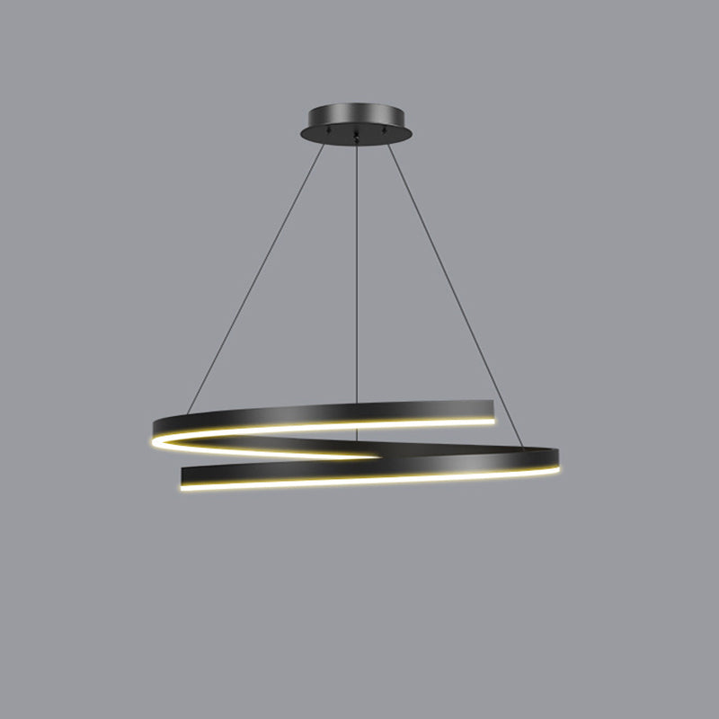 Lustre contemporain créatif en fer, aluminium, matériel acrylique, silicone LED pour salle à manger 