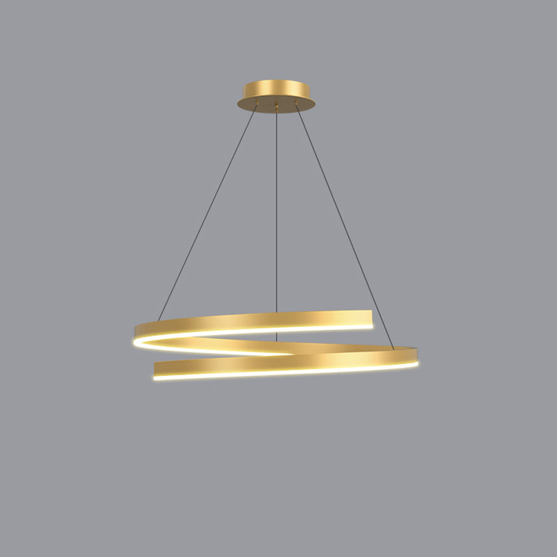 Lustre contemporain créatif en fer, aluminium, matériel acrylique, silicone LED pour salle à manger 
