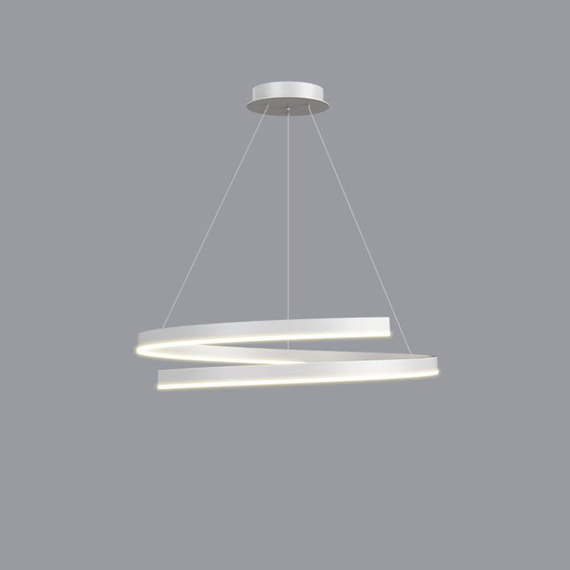 Lustre contemporain créatif en fer, aluminium, matériel acrylique, silicone LED pour salle à manger 