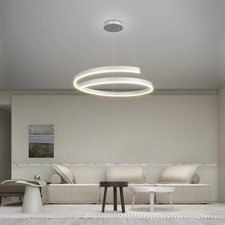 Lustre contemporain créatif en fer, aluminium, matériel acrylique, silicone LED pour salle à manger 