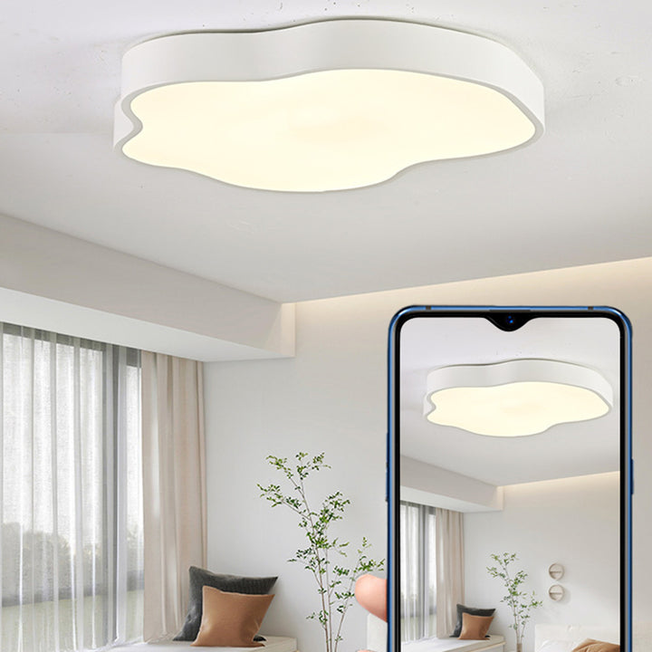 Moderne minimalistische Creme Cloud Eisen Acryl LED Unterputz Deckenleuchte für Schlafzimmer 